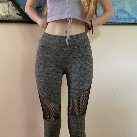 Forever21 Grey Leggings with Mesh - Picture 2 of 8